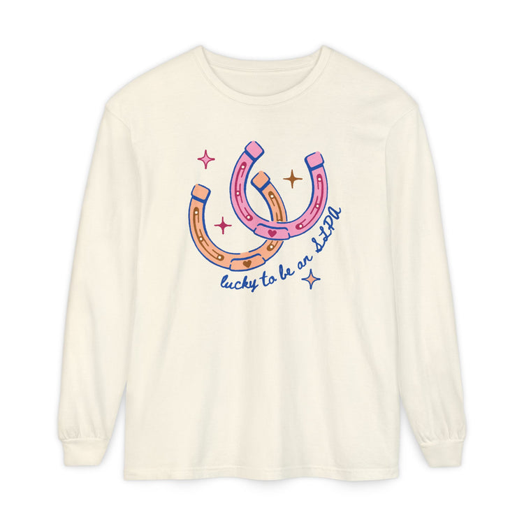 horseshoe lucky to be an SLPA long sleeve tee