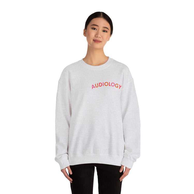 colorful audiology arch crewneck