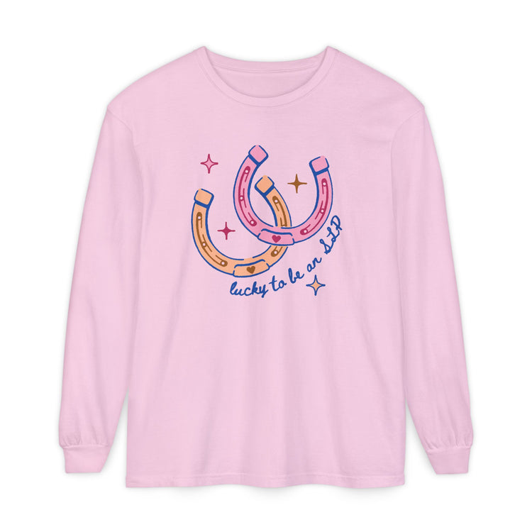 horseshoe lucky to be an SLP long sleeve tee