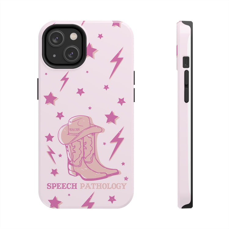 speech pathology cowboy boots howdy iPhone case