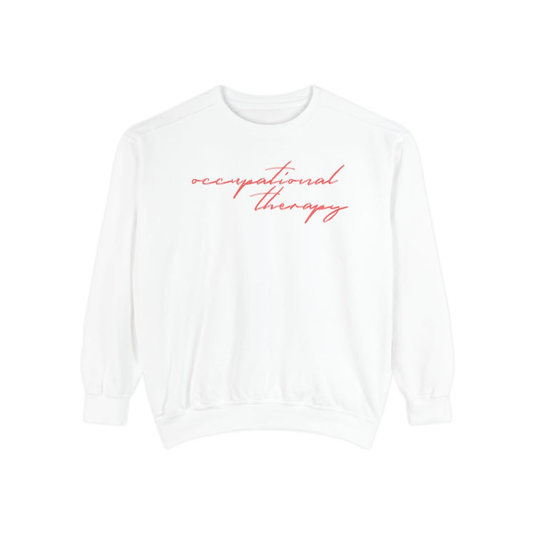 OT red cursive comfort colors crewneck