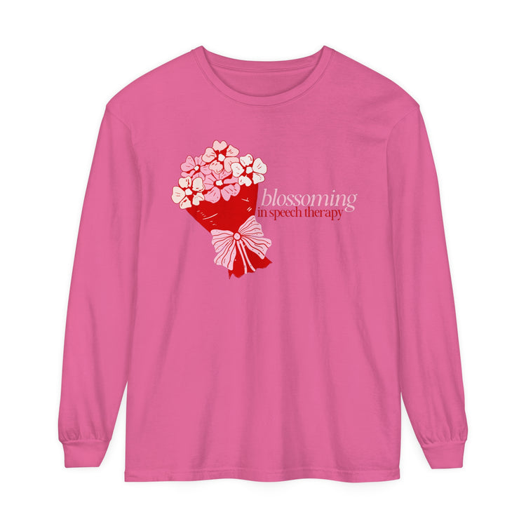 blossoming in speech flowers long sleeve tee