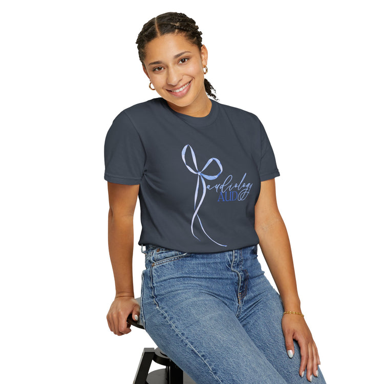 blue bow audiology comfort colors tee
