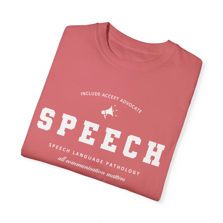 SPEECH varsity simple comfort colors tee