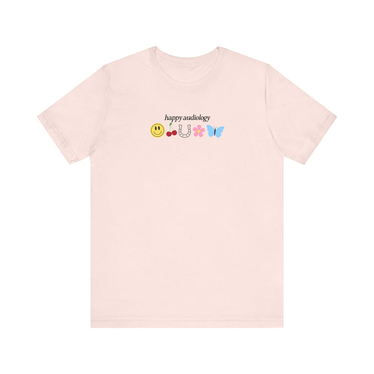 happy audiology short sleeve tee