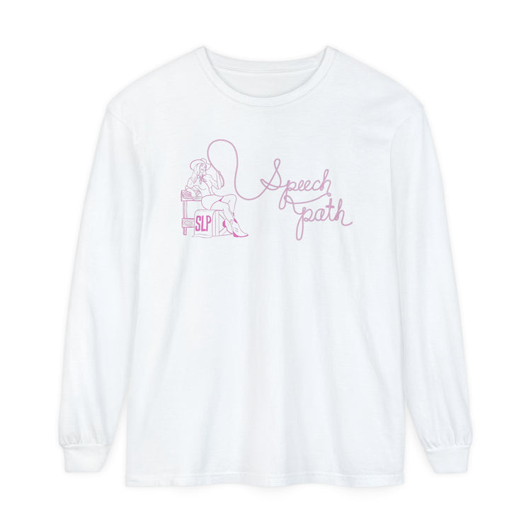 cowgirl speech path comfort colors long sleeve tee