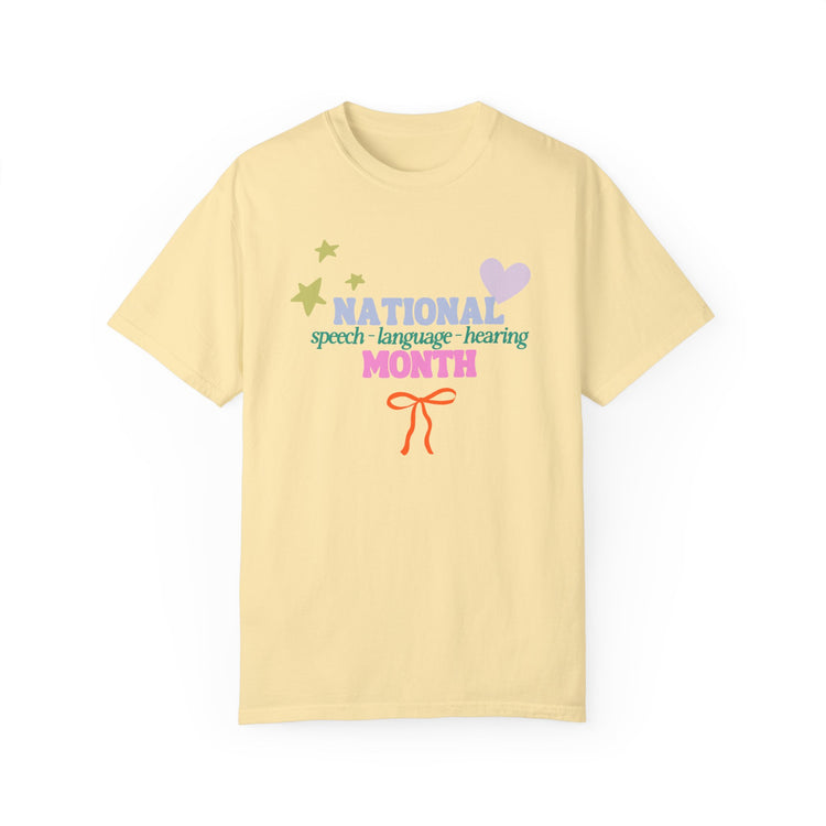 NSLHM colorful bow comfort colors tee