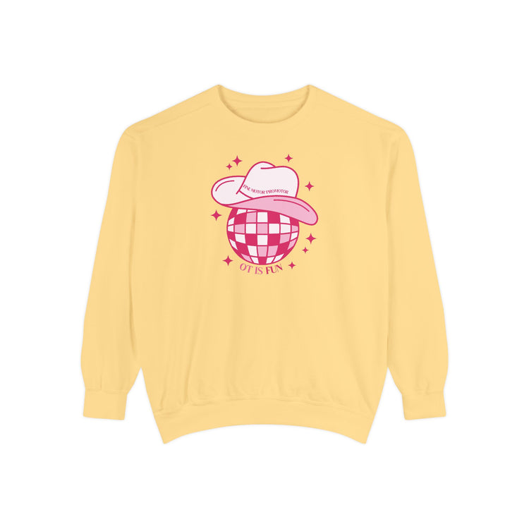 OT cowboy disco comfort colors crewneck