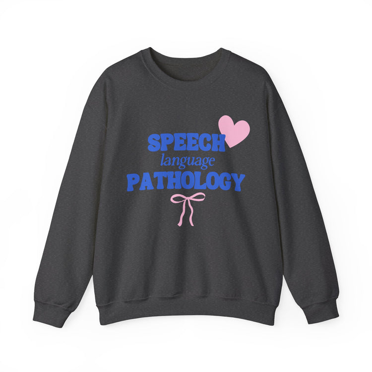 speech language pathology bow + heart crewneck