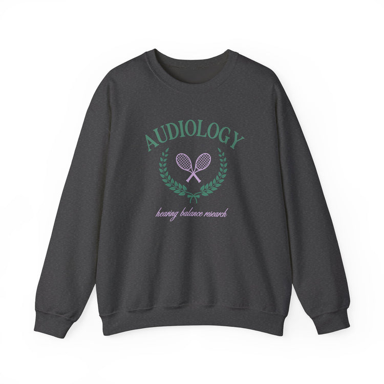 audiology tennis crest crewneck