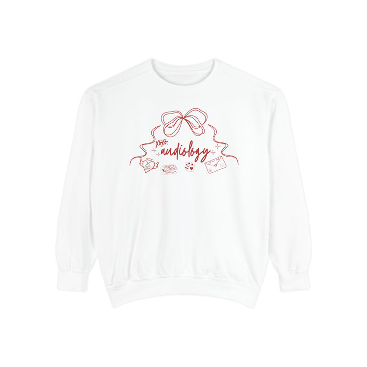 xoxo audiology bow comfort colors crewneck