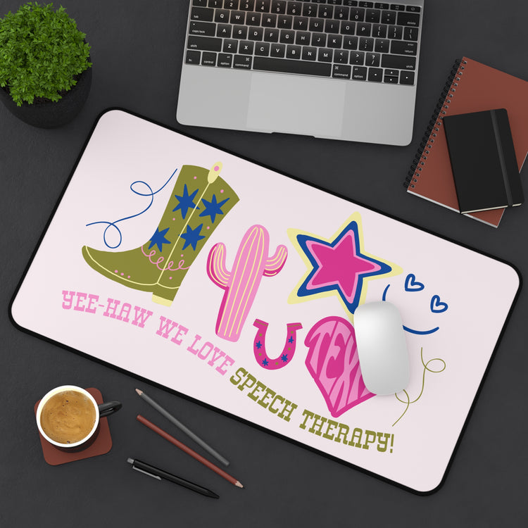 yeehaw texas we love speech therapy desk mat