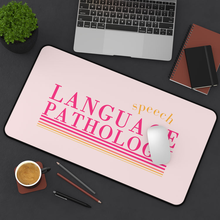 pink speech pathology lines desk mat