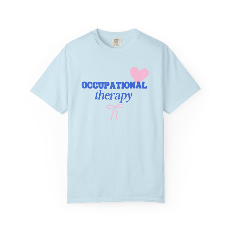 OT heart + bow comfort colors tee