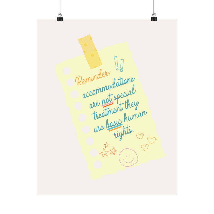 accommodations right wall poster
