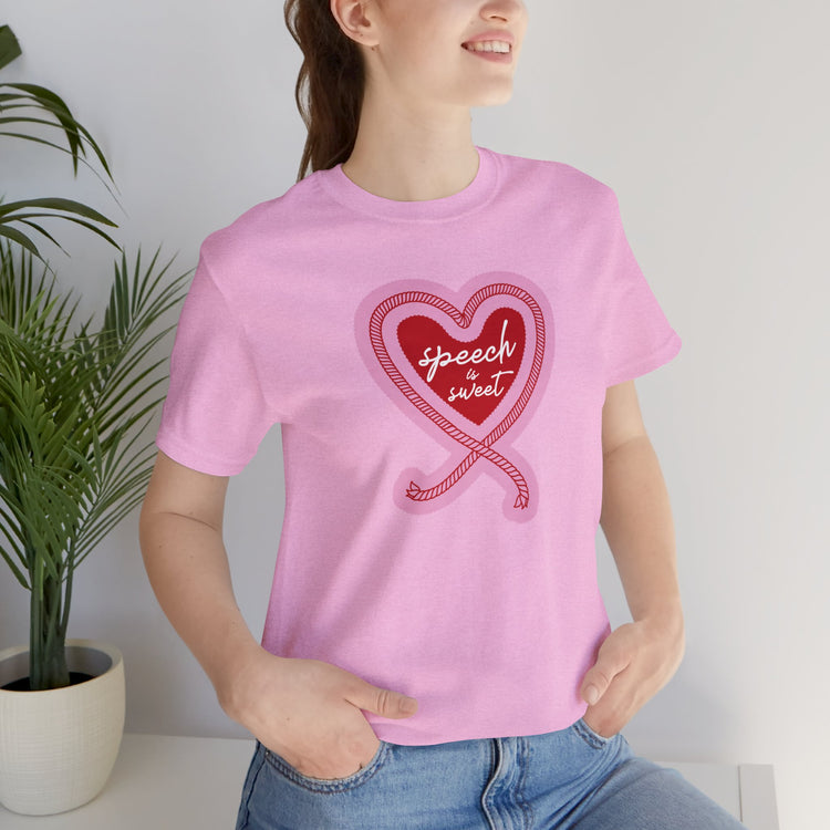 speech is sweet rope heart short sleeve tee