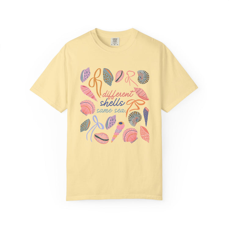 different shells, same sea comfort colors tee