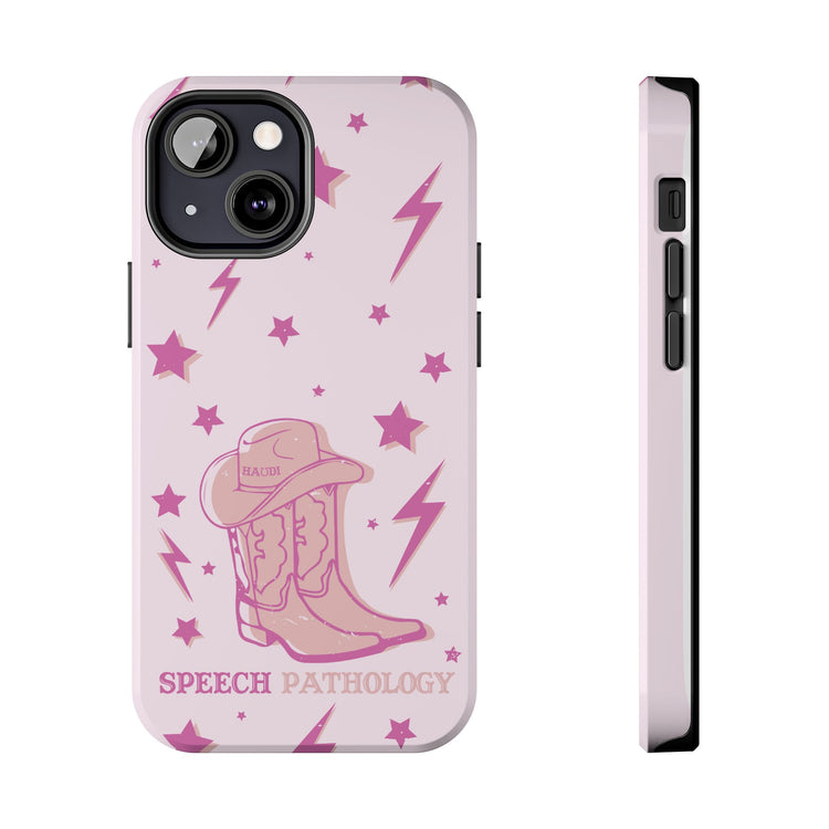 speech pathology cowboy boots howdy iPhone case