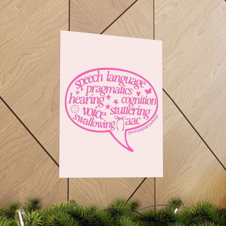 speech scope pink bubble wall poster