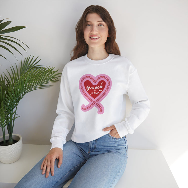 speech is sweet rope heart crewneck
