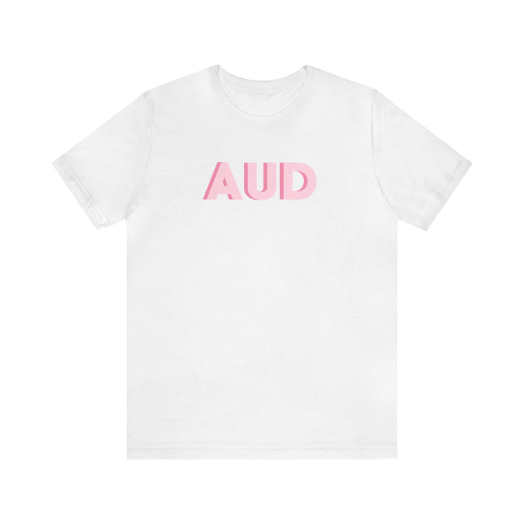 pink AUD audiology short sleeve tee