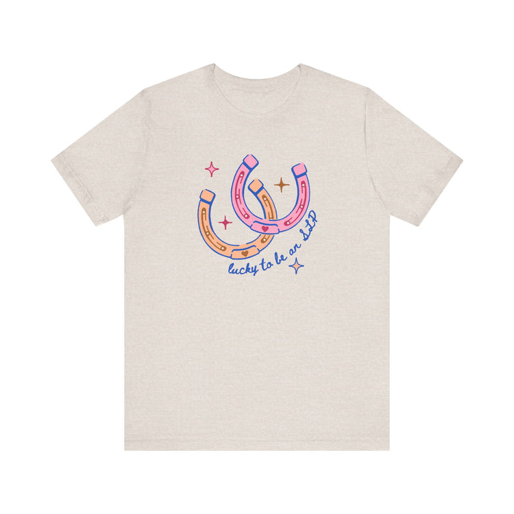horseshoe lucky to be an SLP tee