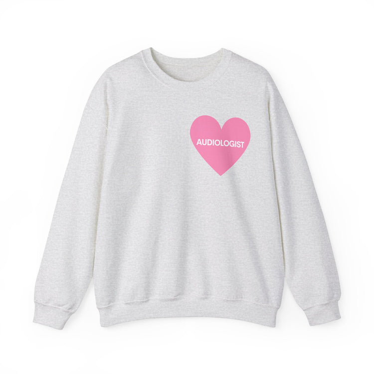 pink heart audiology crewneck