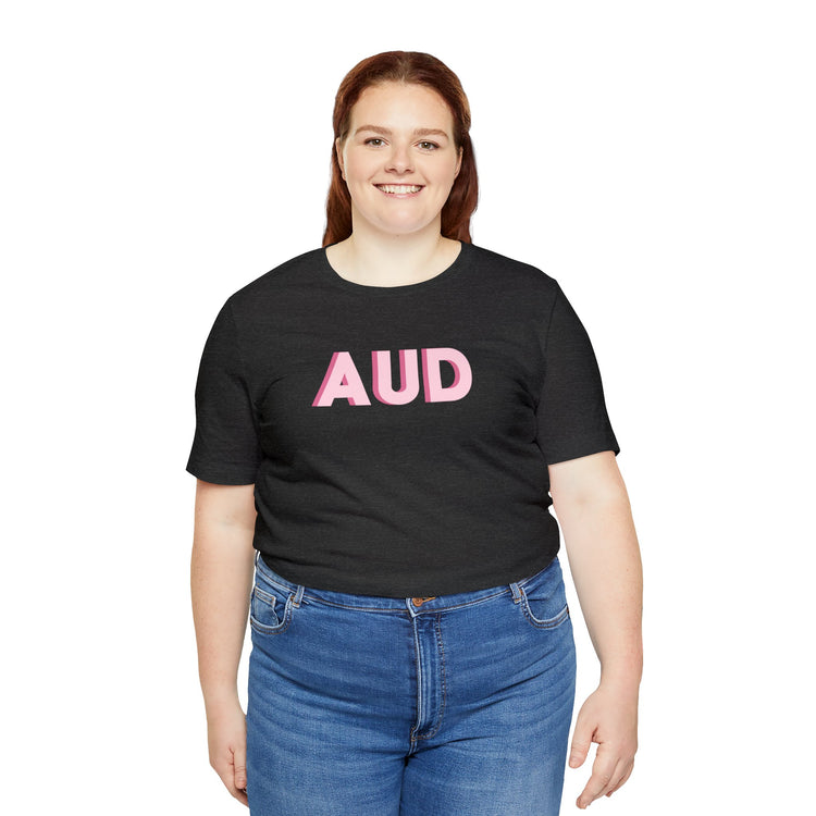 pink AUD audiology short sleeve tee