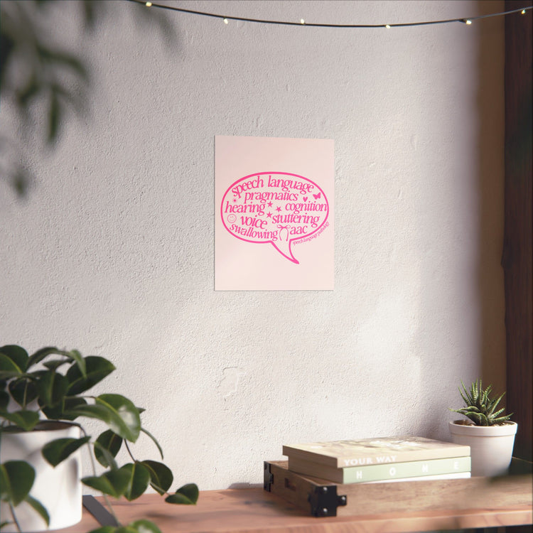 speech scope pink bubble wall poster