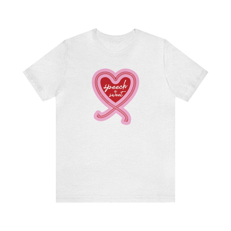 speech is sweet rope heart short sleeve tee