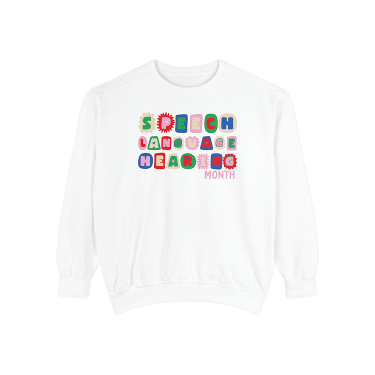 NSLHM block letters comfort colors crewneck