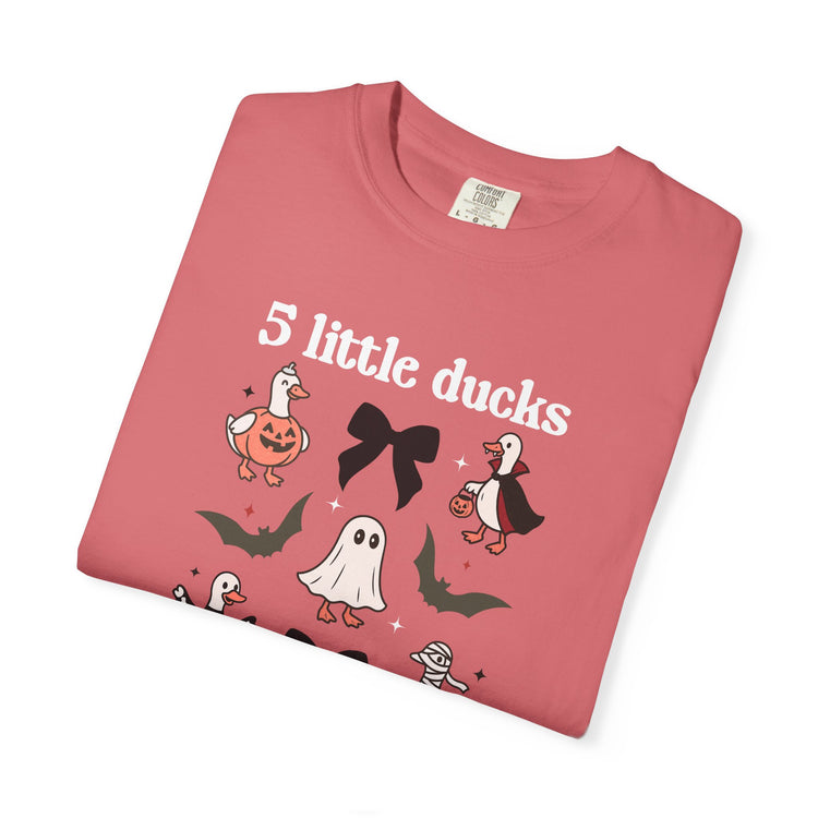 5 little spooky ducks comfort colors tee