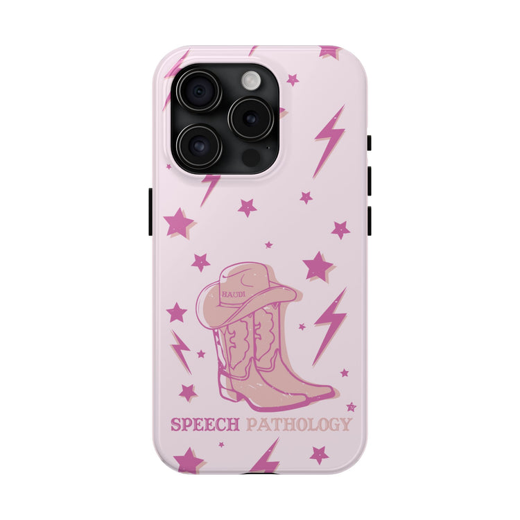 speech pathology cowboy boots howdy iPhone case