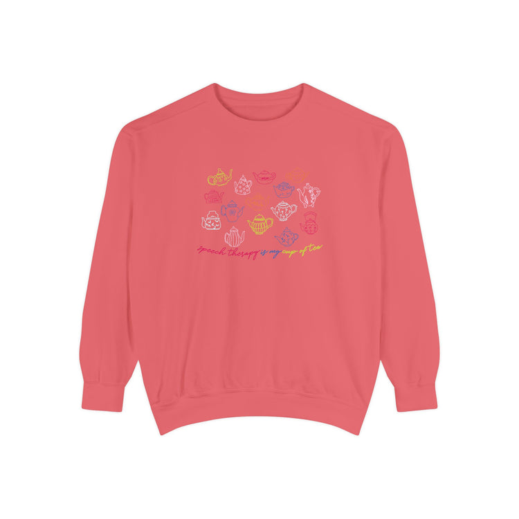 speech therapy is my cup of tea comfort colors crewneck