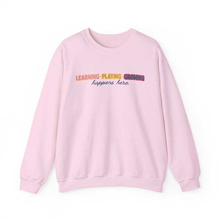 learning playing growing crewneck