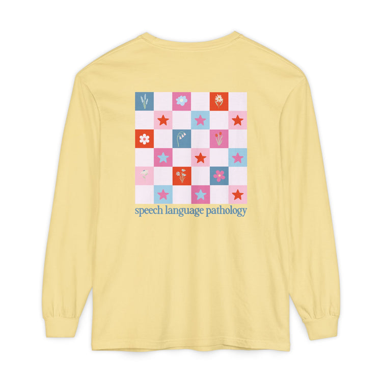 bloom in speech flowers long sleeve tee