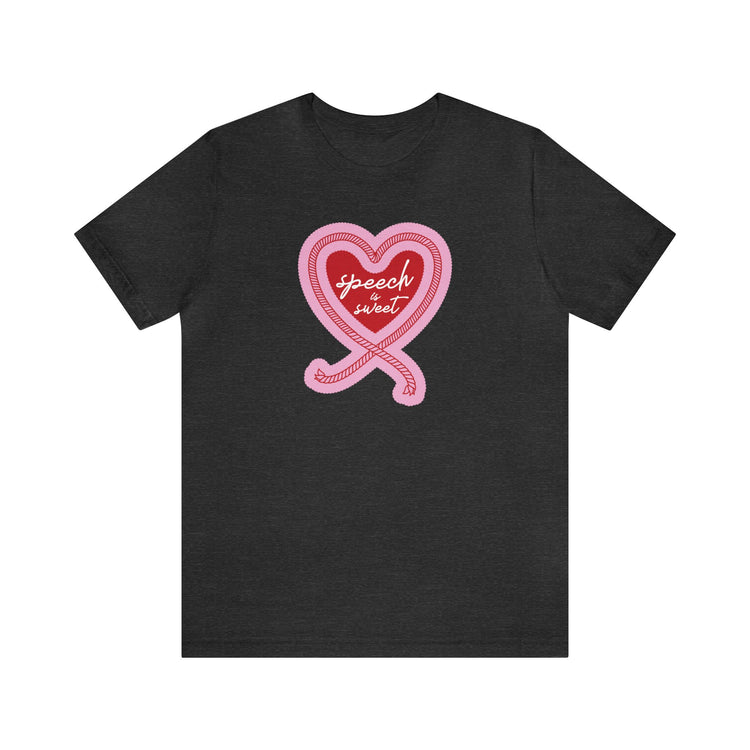 speech is sweet rope heart short sleeve tee