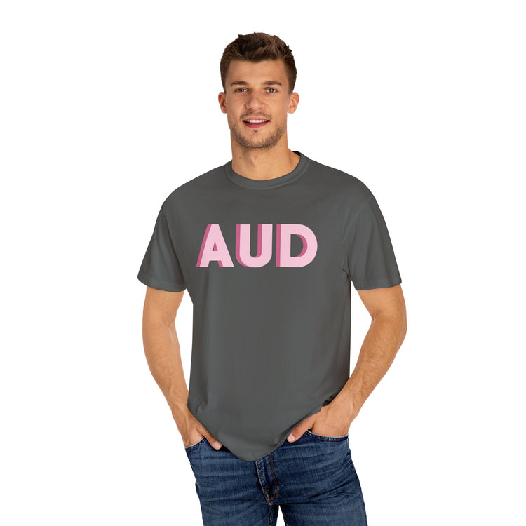 pink AUD audiology comfort colors tee