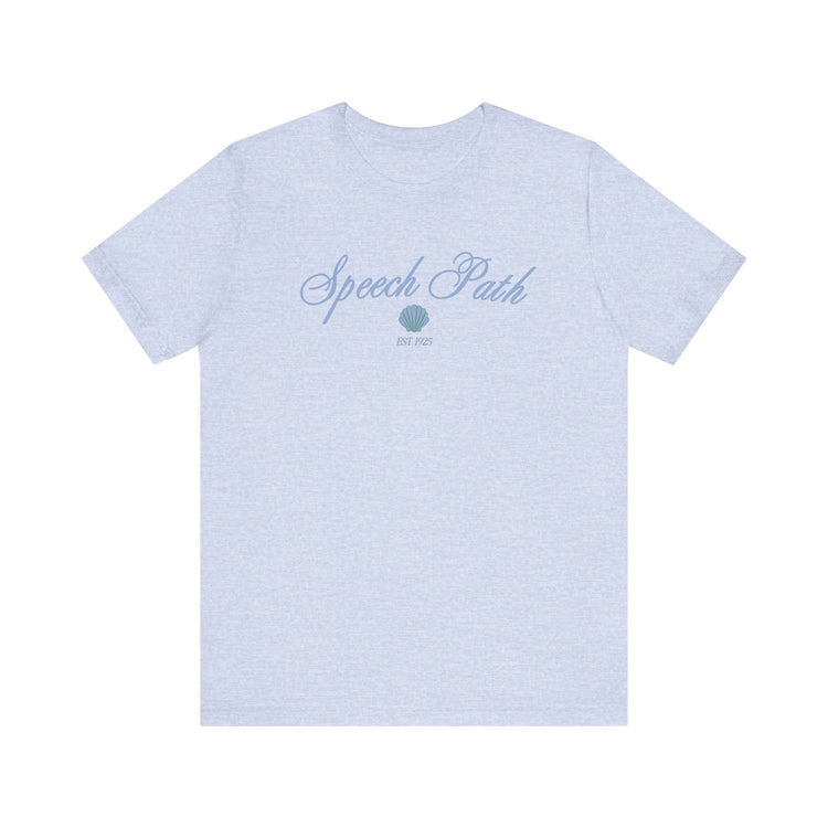 speech path clam short sleeve tee