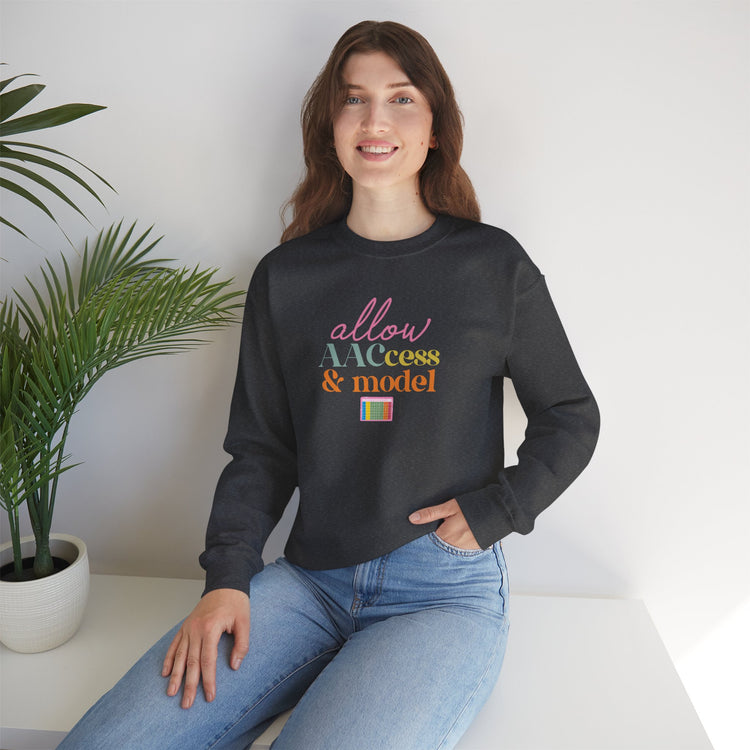 allow AAC access and model crewneck