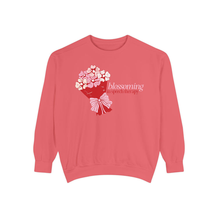 blossoming in speech flowers comfort colors crewneck