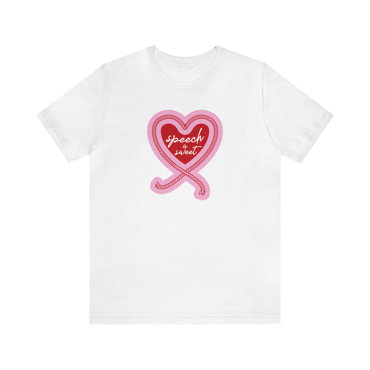 speech is sweet rope heart short sleeve tee