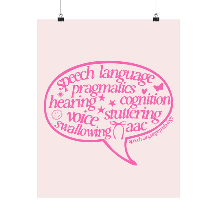 speech scope pink bubble wall poster