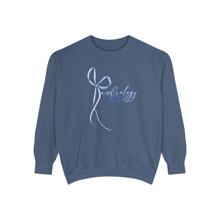 blue bow audiology comfort colors crewneck