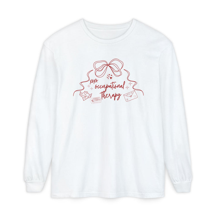 xoxo OT bow comfort colors long sleeve tee