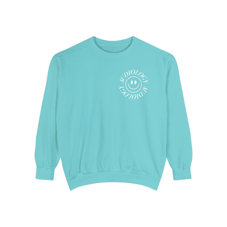 smiley audiology comfort colors crewneck