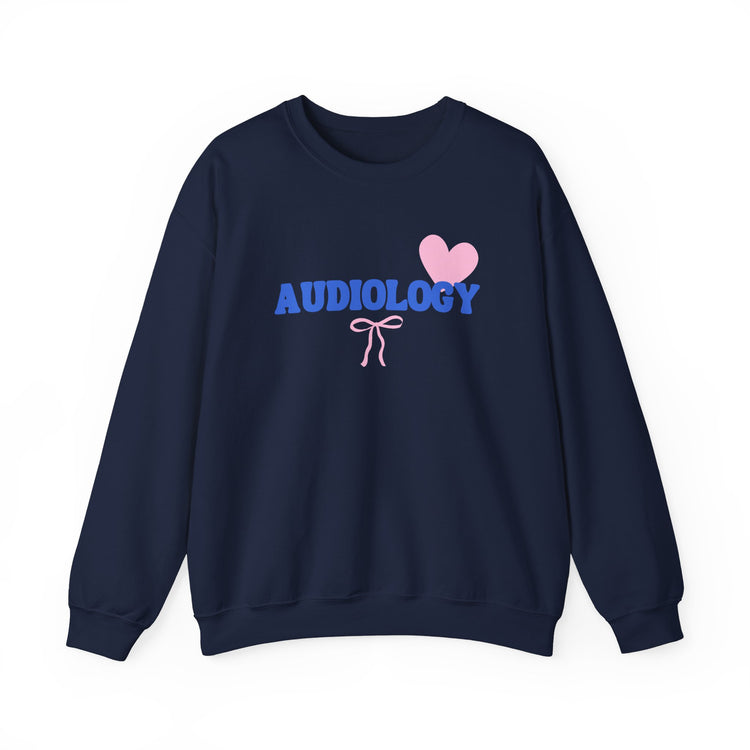 audiology heart + bow crewneck