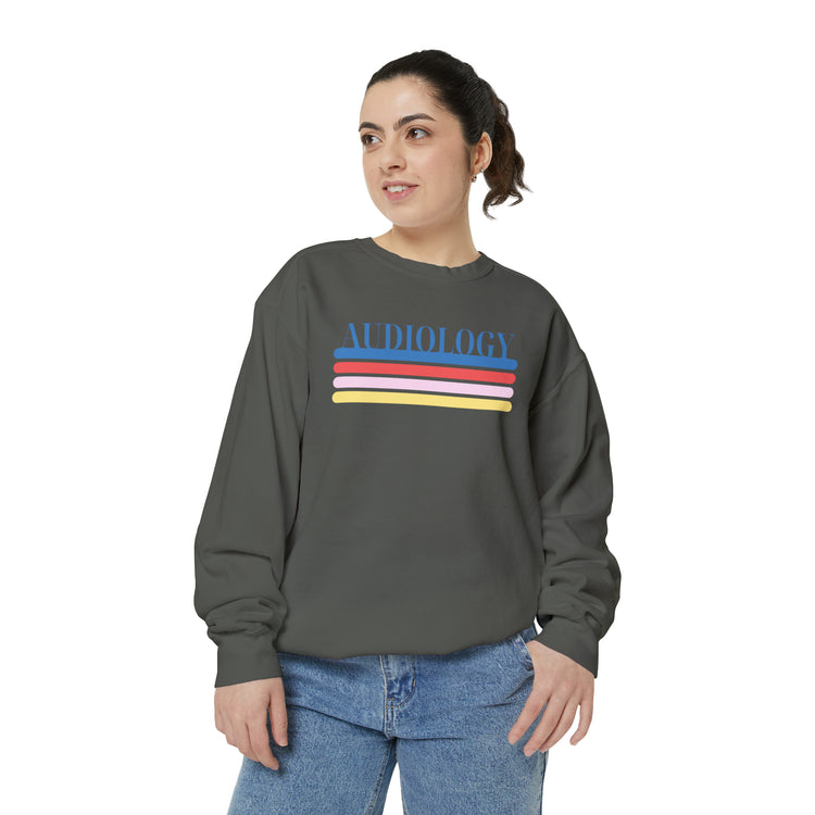 colorful lines audiology comfort colors crewneck