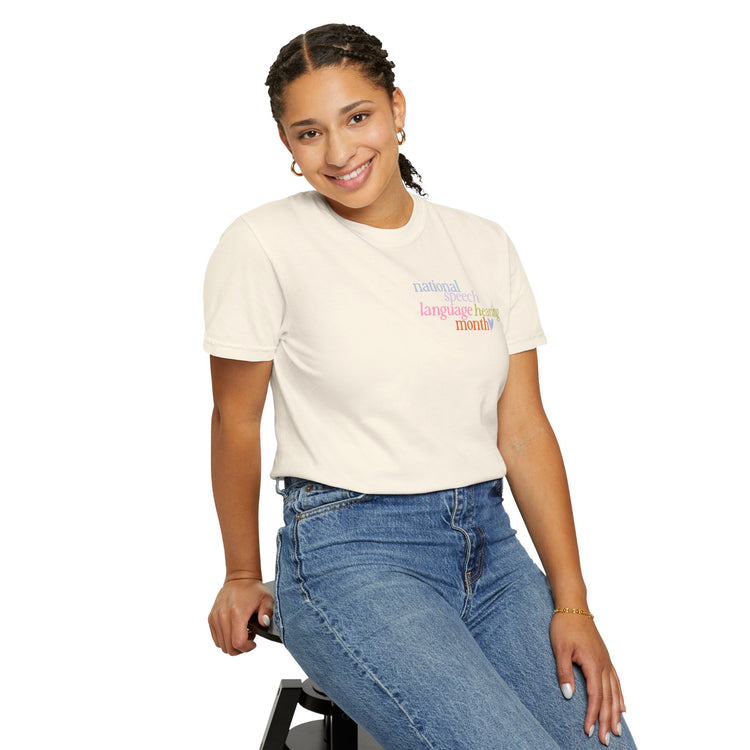NSLHM heart colorful comfort colors tee