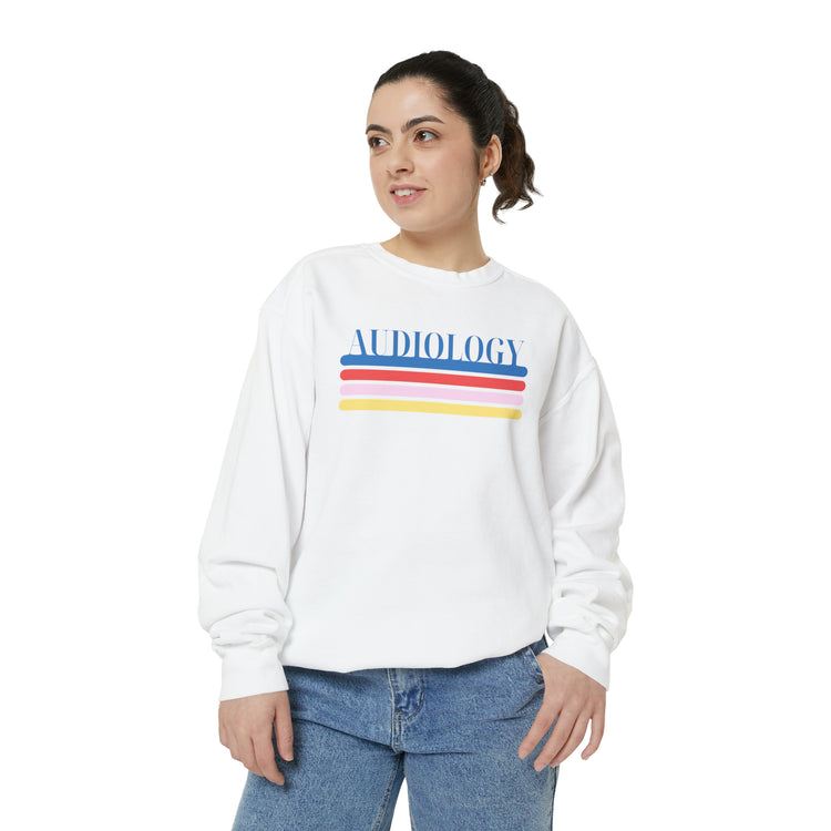 colorful lines audiology comfort colors crewneck